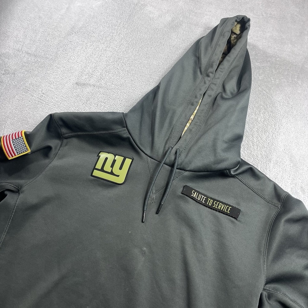 New York Giants Salute To Service Sweater Mens Large Green Nike Hoodie Pullover